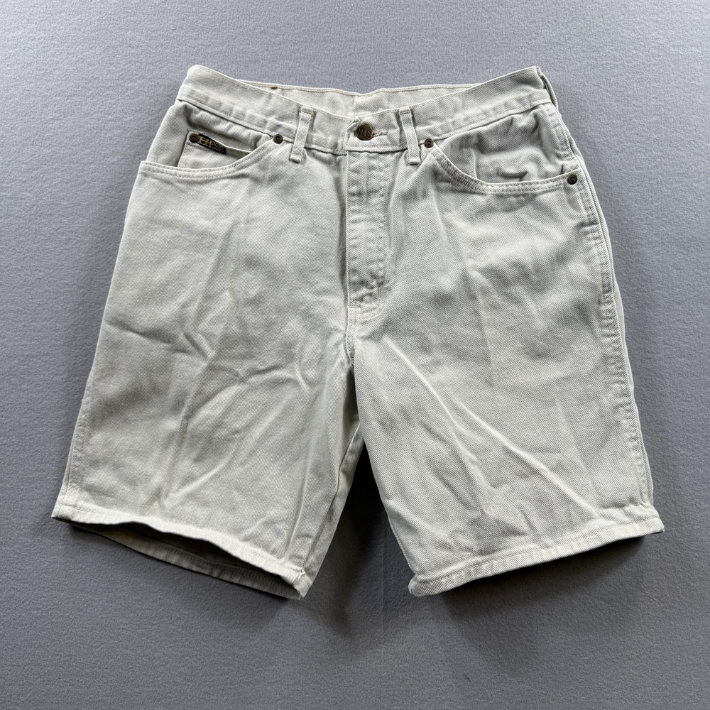 H.I.S Shorts Mens 30 White Denim Bermuda‎ Regular Fit 5 Pocket Casual Summer VTG